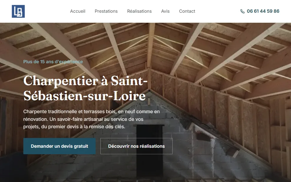 Site d'un charpentier à Saint-Sébastien-sur-Loire
