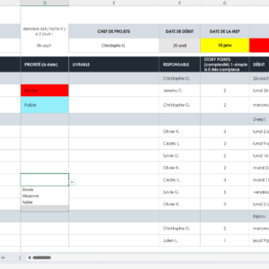 Gestionnaire de planning projets sous EXCEL